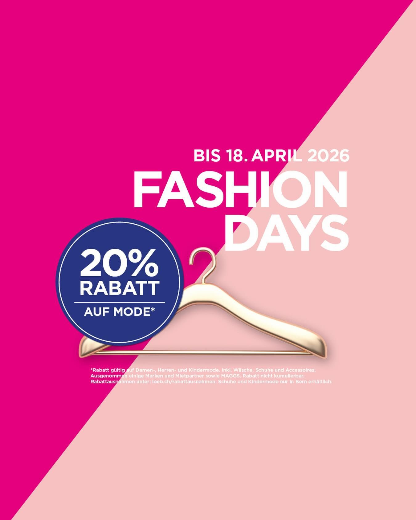 Sichern Sie sich jetzt 20% Rabatt auf Damen, Herren und Kindermode inkl. Wäsche, Schuhe und Accessoires.
🗓 Gültig bis 18.04.2026
Ausgenommen sind einige Marken, Mietpartner sowie MAGGS. Nicht kumulierbar. Weitere Rabattausnahmen #loeb #rabatt #fashion Sichern Sie sich jetzt 20% Rabatt auf Damen, Herren und Kindermode inkl. Wäsche, Schuhe und Accessoires.
🗓 Gültig bis 18.04.2026
Ausgenommen sind einige Marken, Mietpartner sowie MAGGS. Nicht kumulierbar. Weitere Rabattausnahmen #loeb #rabatt #fashion