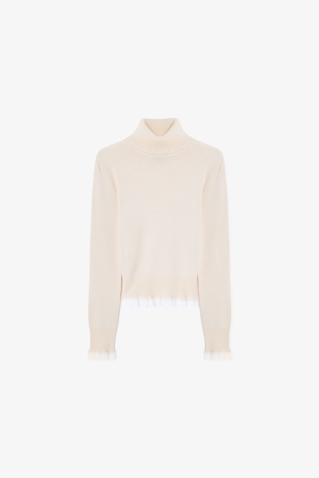 Rollkragenpullover aus Spitzenmerinowolle
