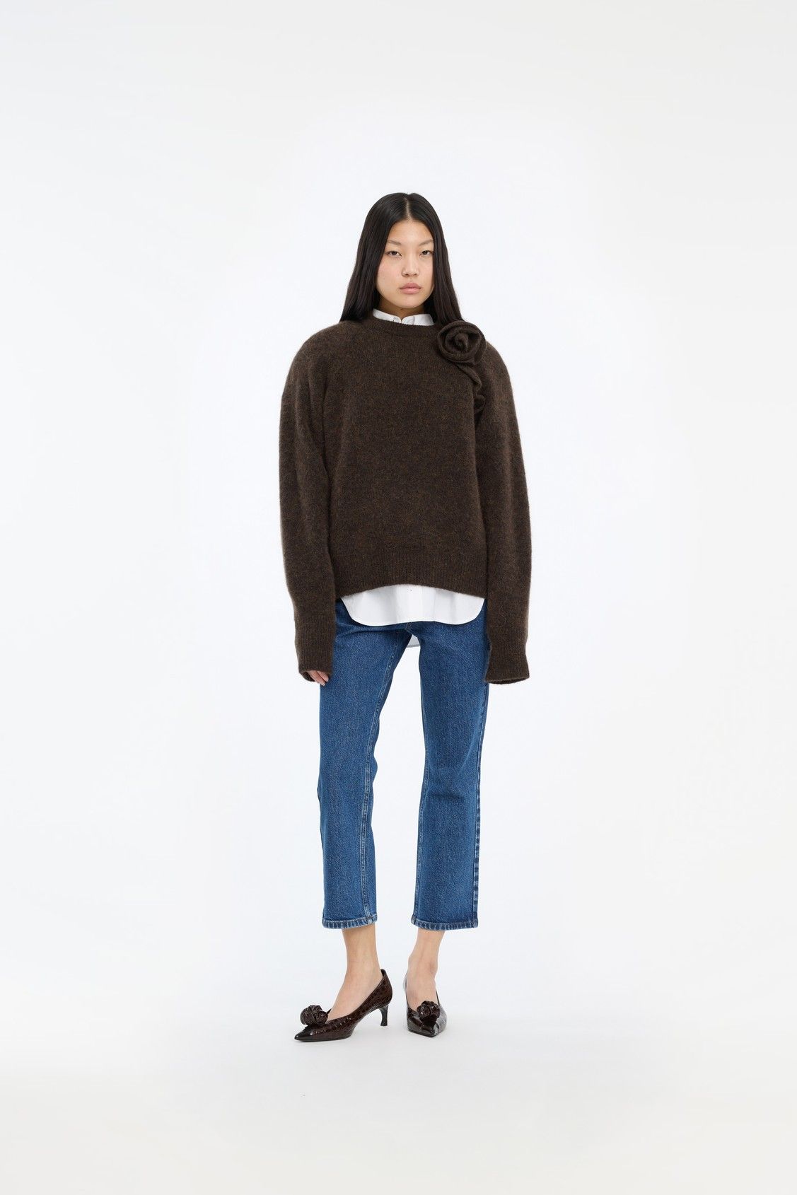 Knit Flower Jumper Pullover