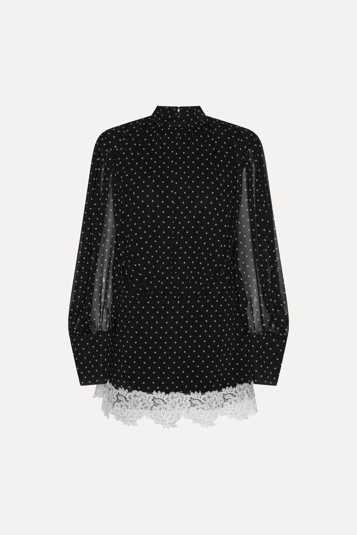 Minidress Ls Lace Detail Black