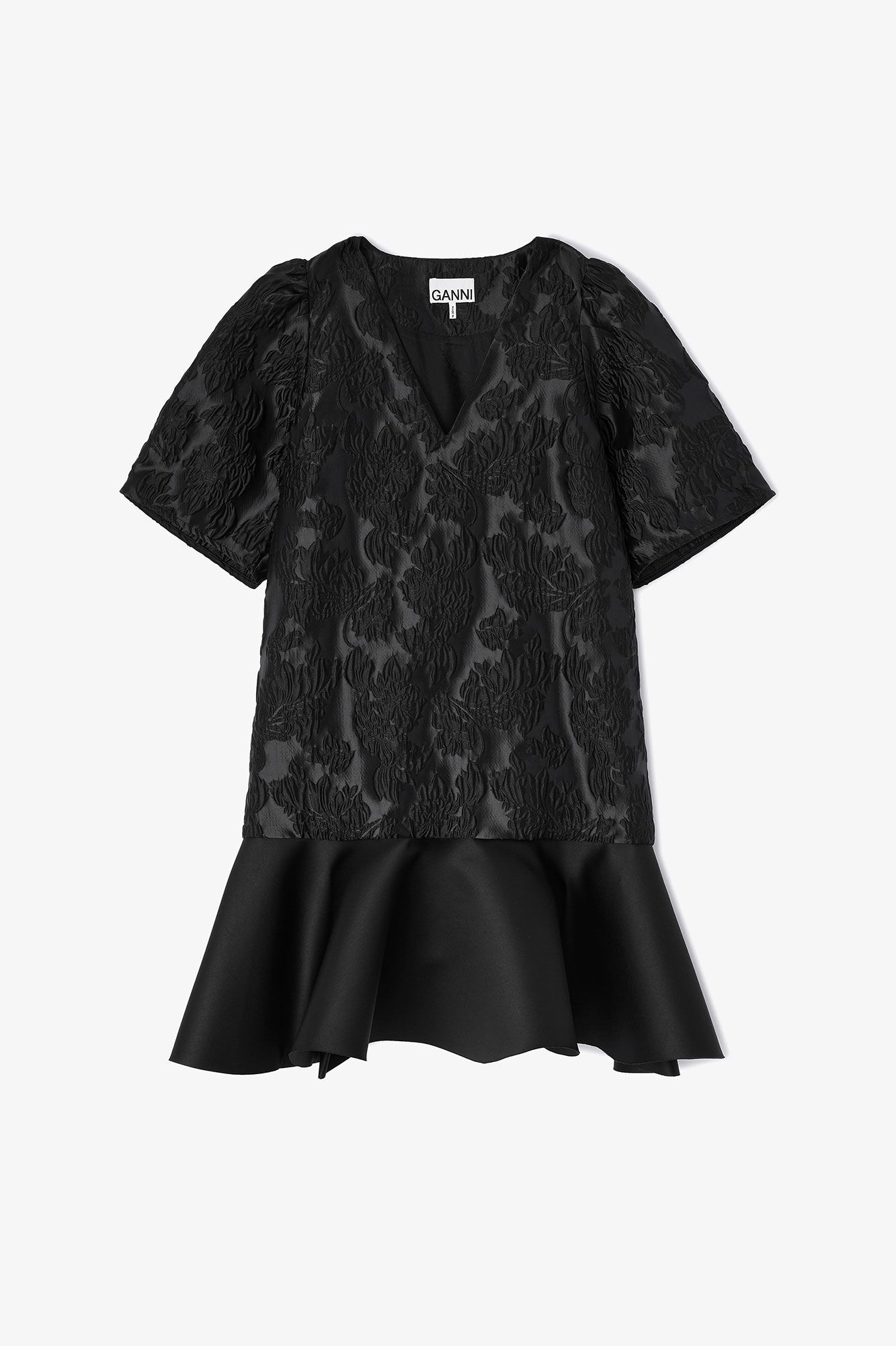 Satin Cloque Mini Kleid