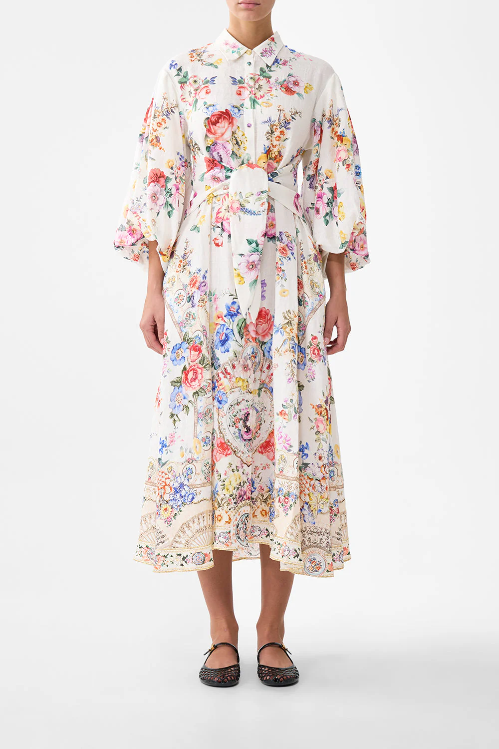 Waist Tie Shirt Kleid