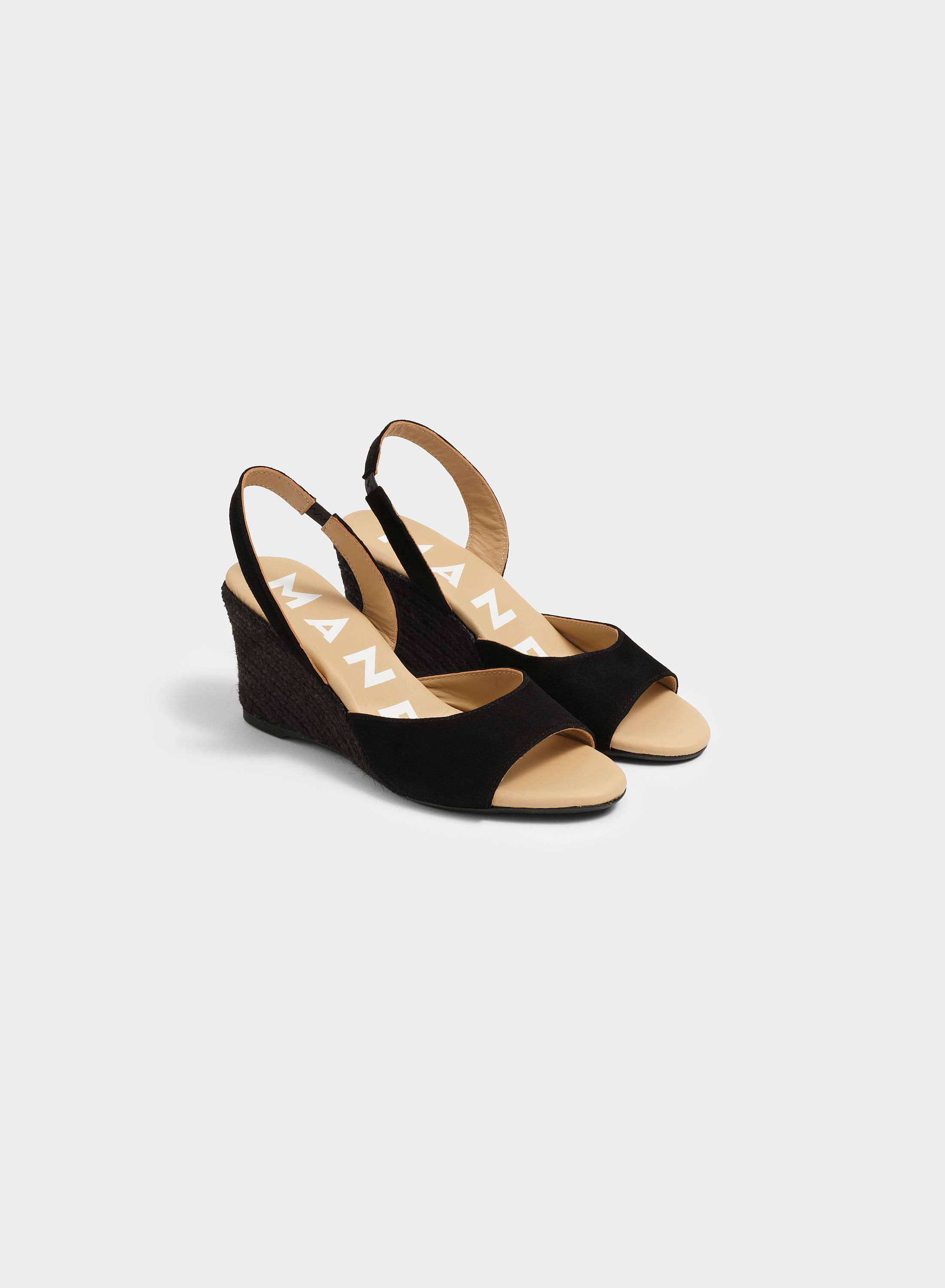 Slingback Low Wedge Espadrilles Sandalen