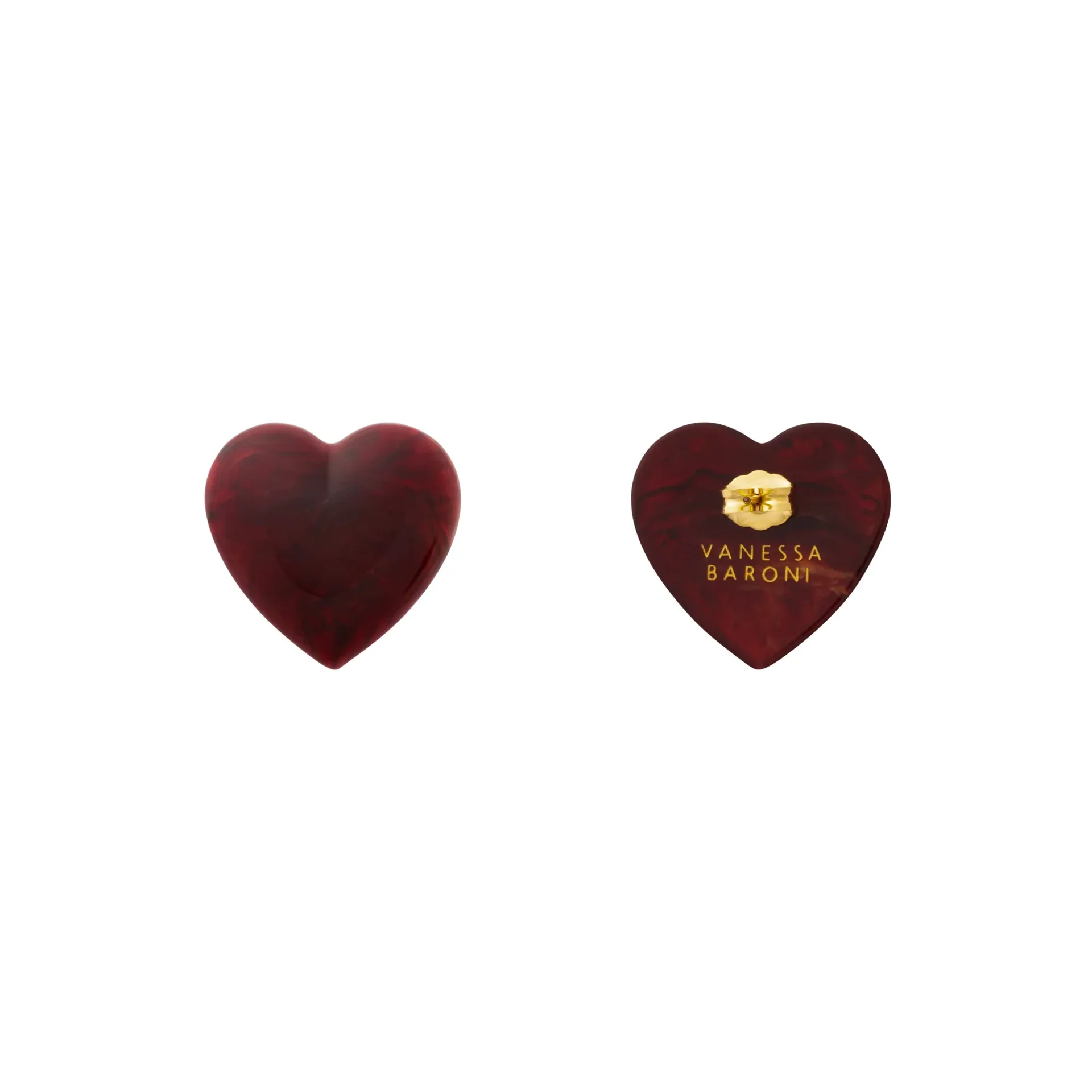 Love Earring Bordeaux Marble