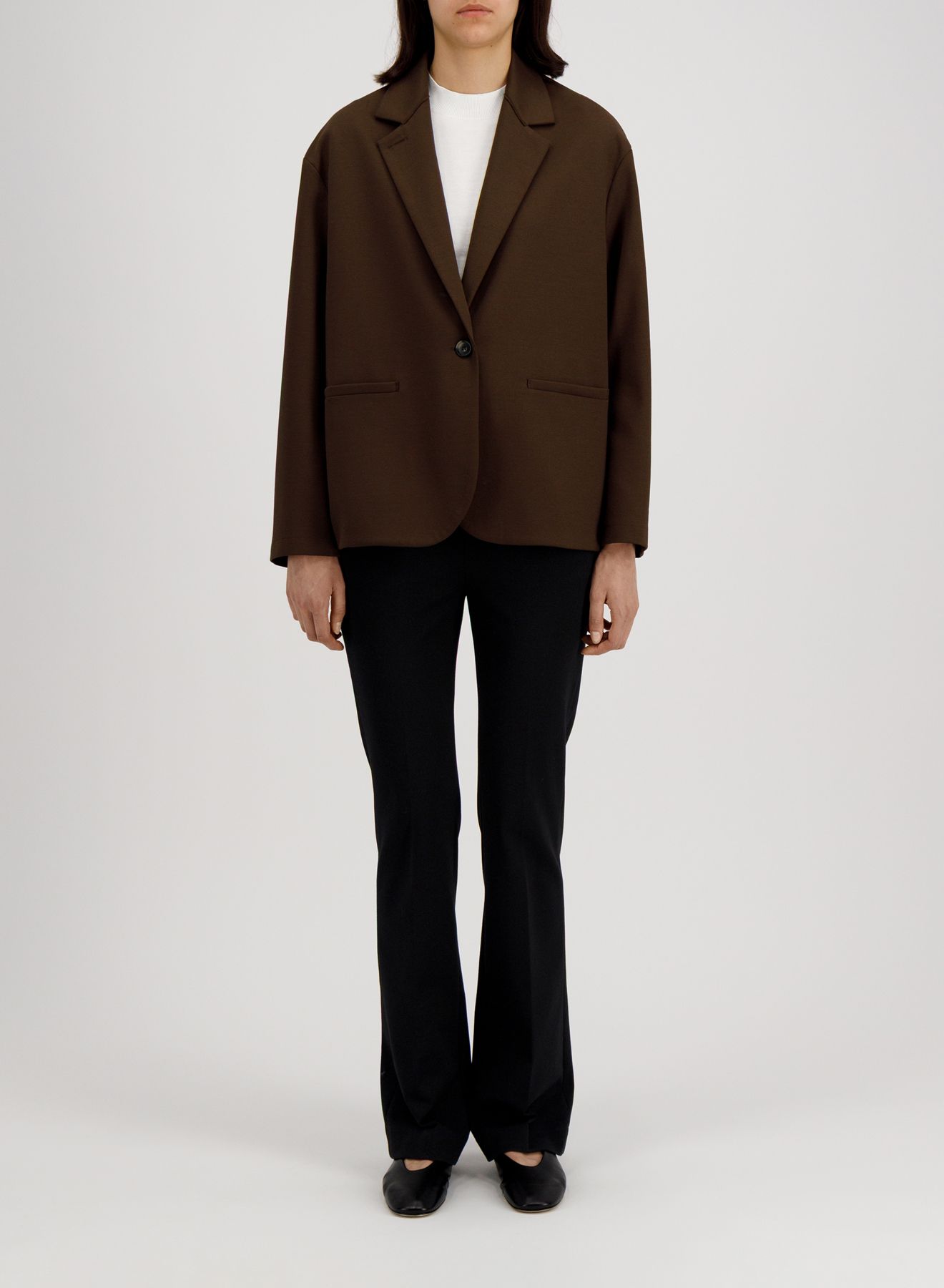 Dropped Shoulder Blazer Diagonal Crafted with Loro Piana Fabric