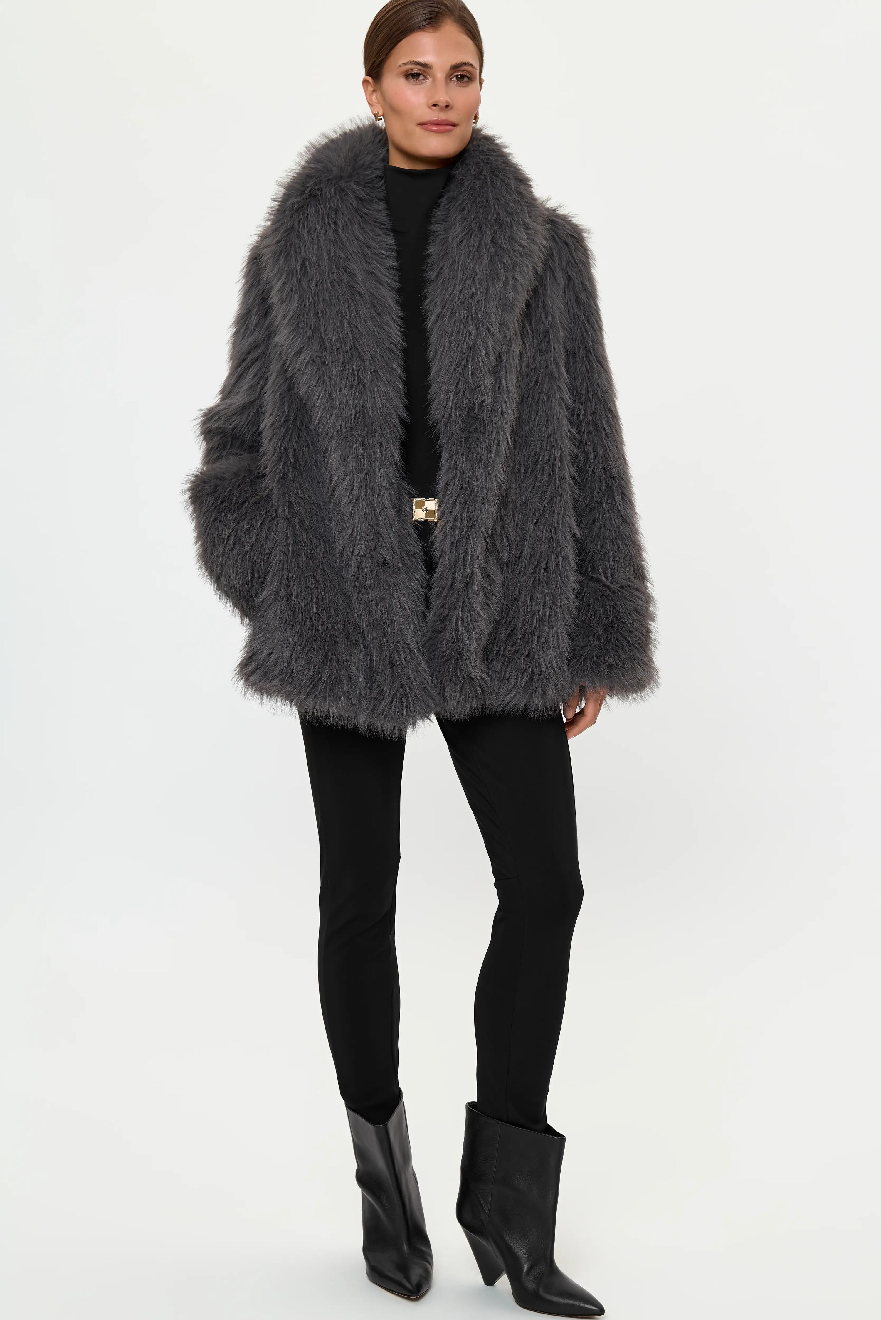 MARMOTA Faux Fur Coat crystal grey