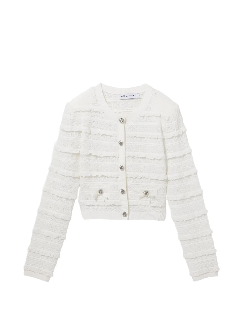 Pointelle Diamante Strickjacke