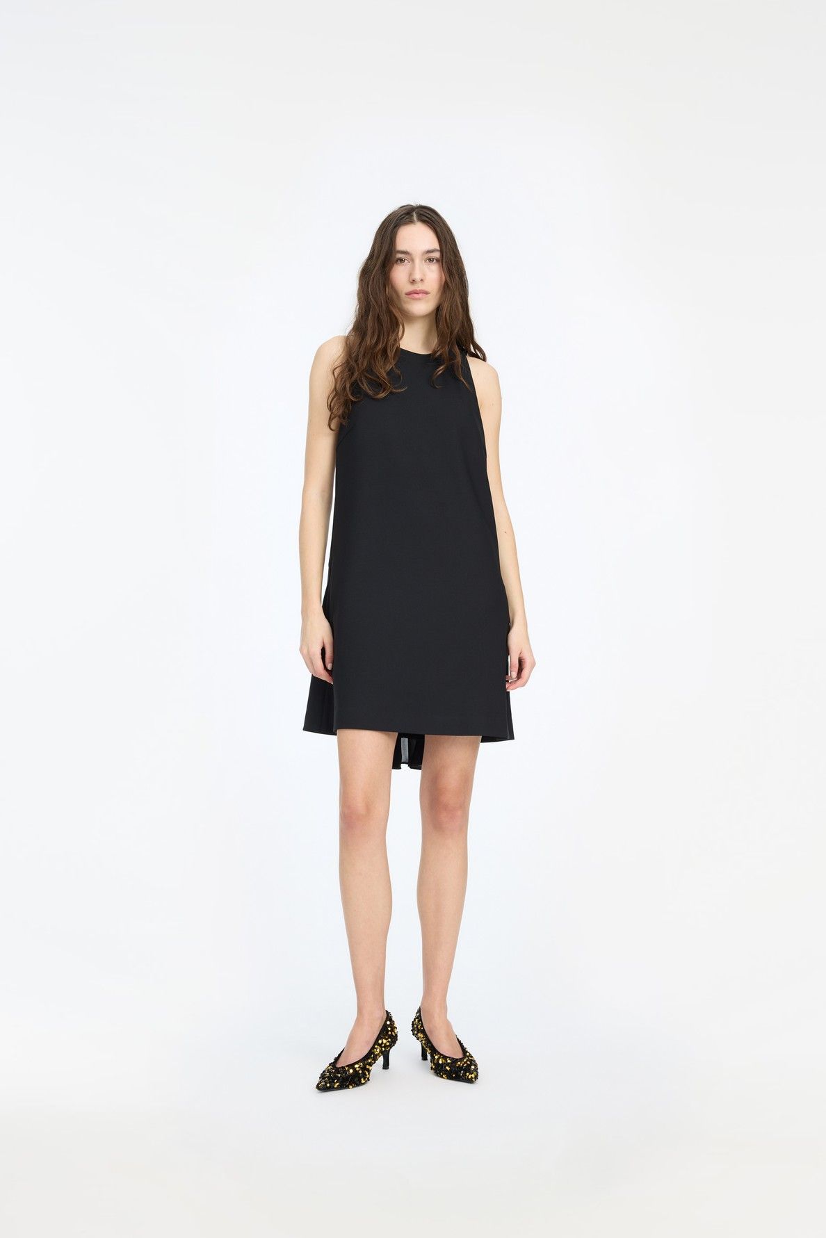 Crepe Mini A-Line Kleid