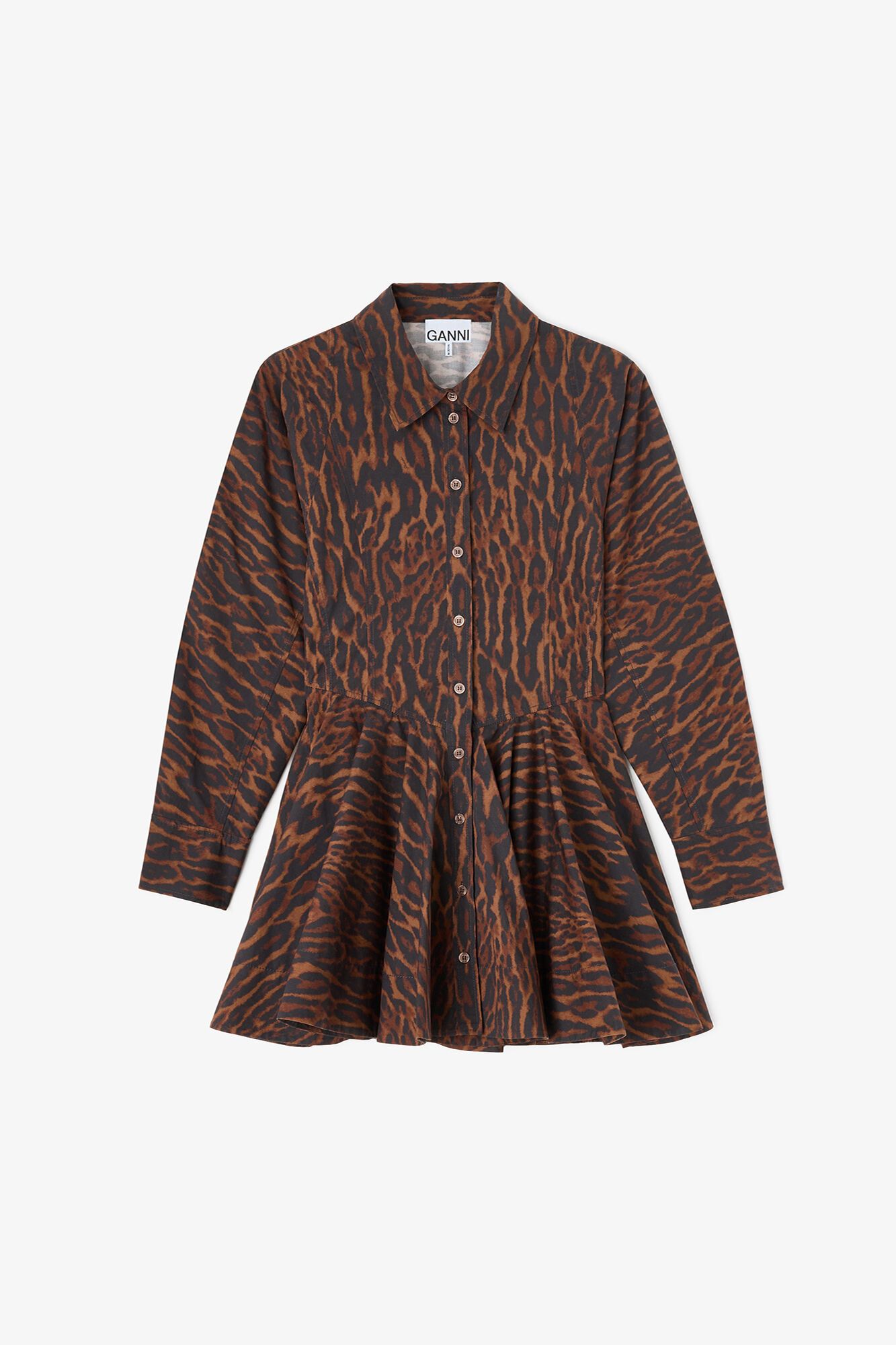 Kleid mit rotem Farbverlauf und Leopardenmuster