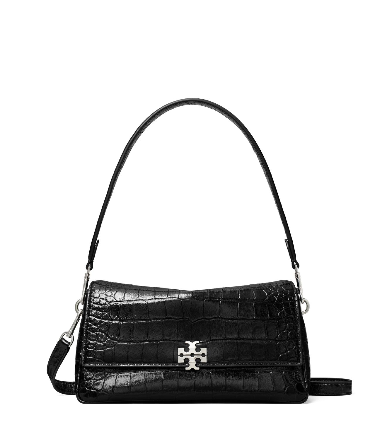Charlie Embossed Croc Small Shoulder Tasche