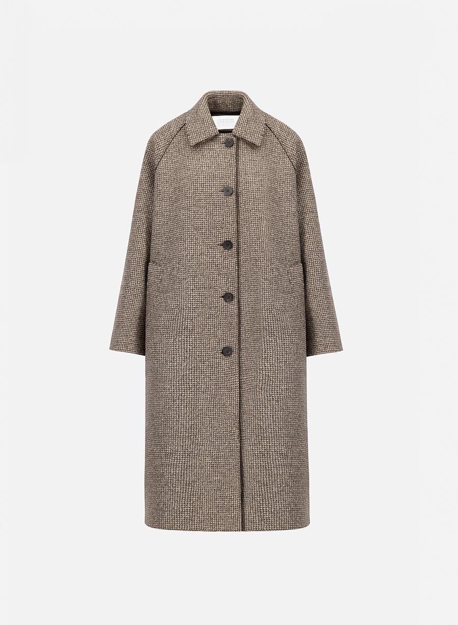 Balmacaan patterned in cashmere blend