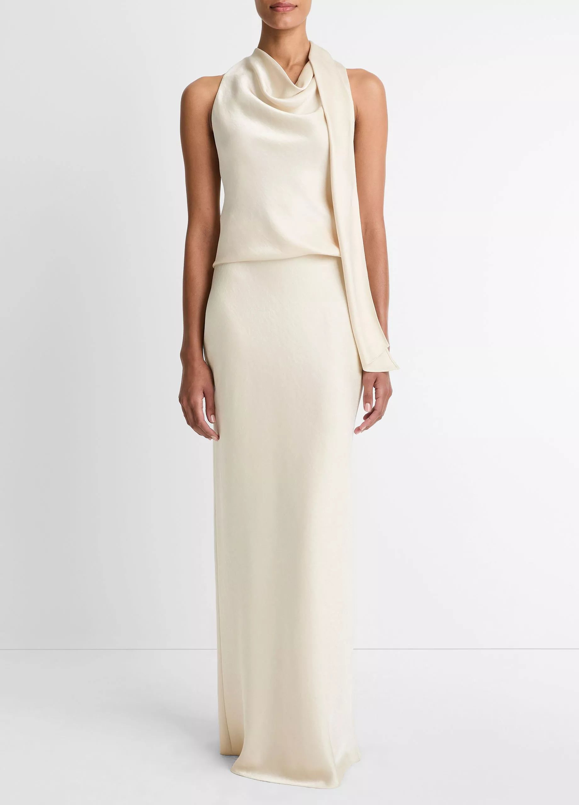 Fluid Satin Scarf Top