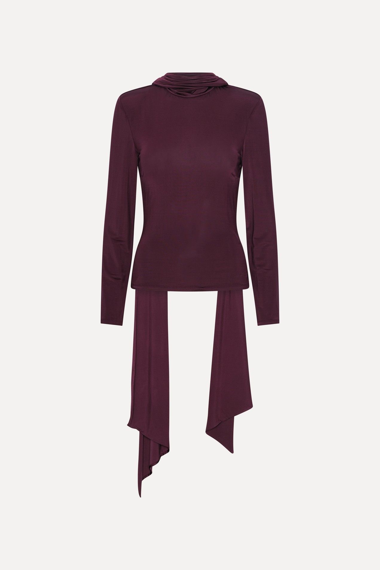 Long-sleeved Scarf Top Bordeaux