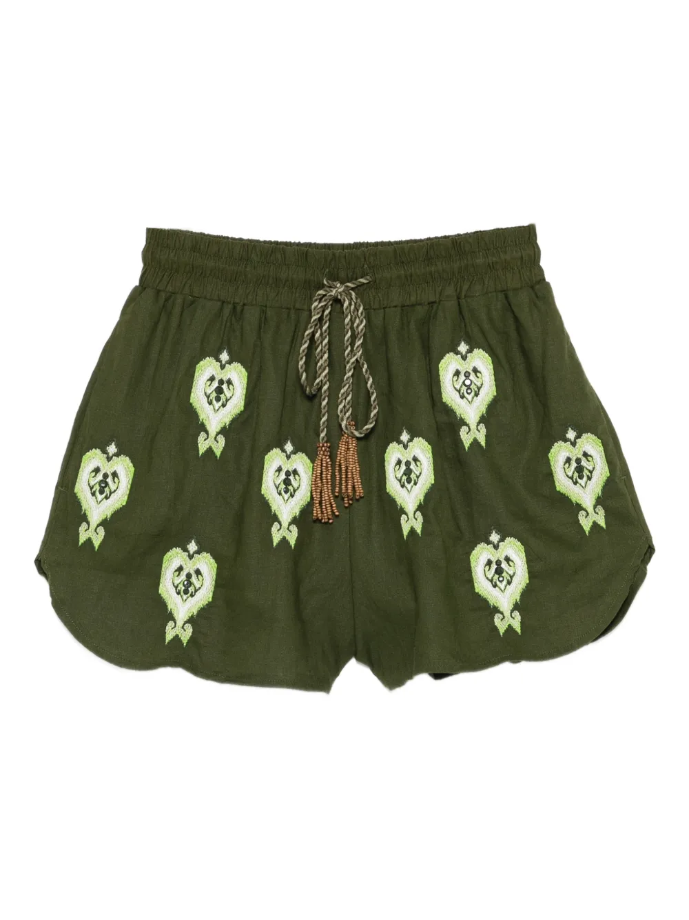 Heart Tapestry Embroidered Shorts