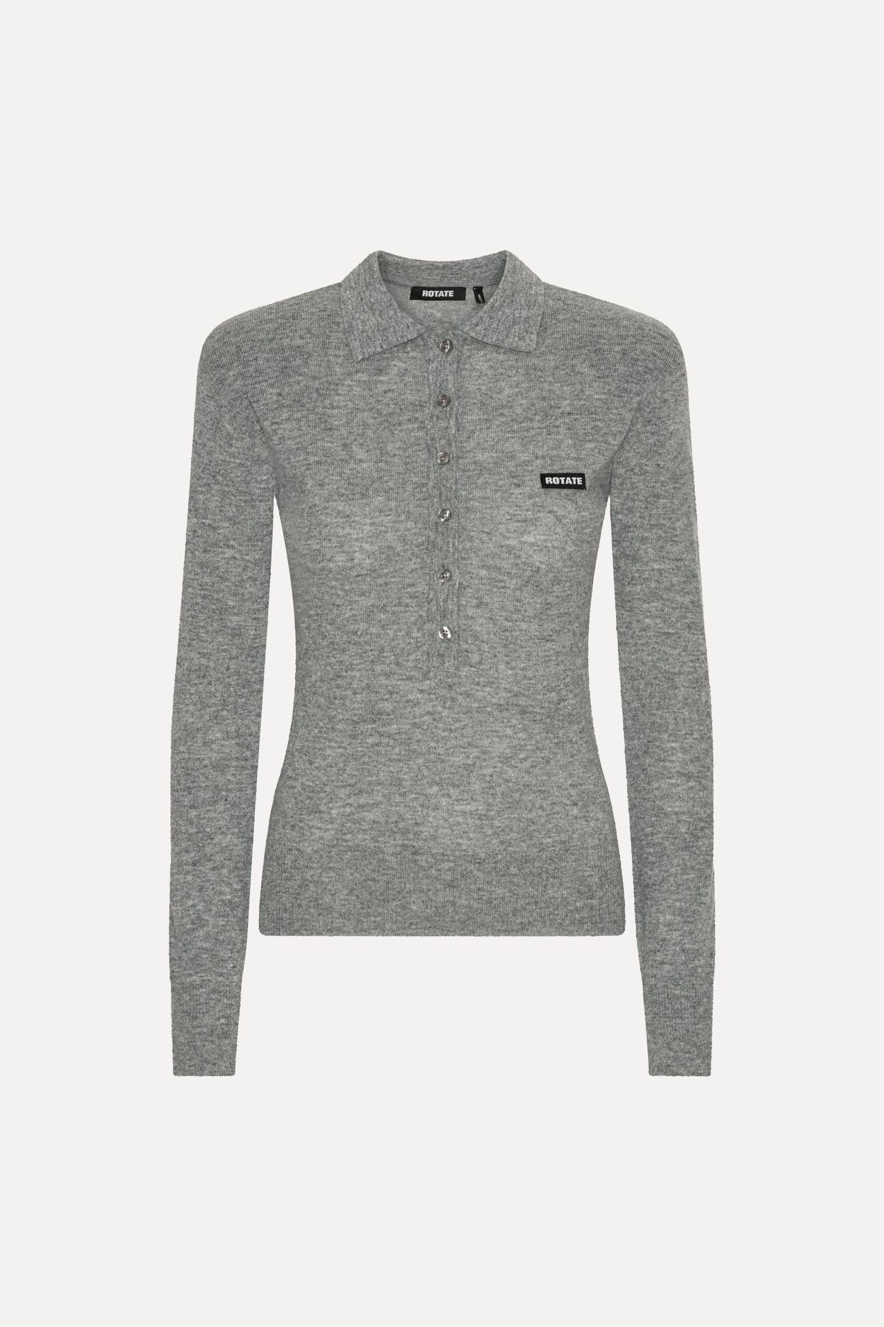 Wool Longleeve Polo Grey