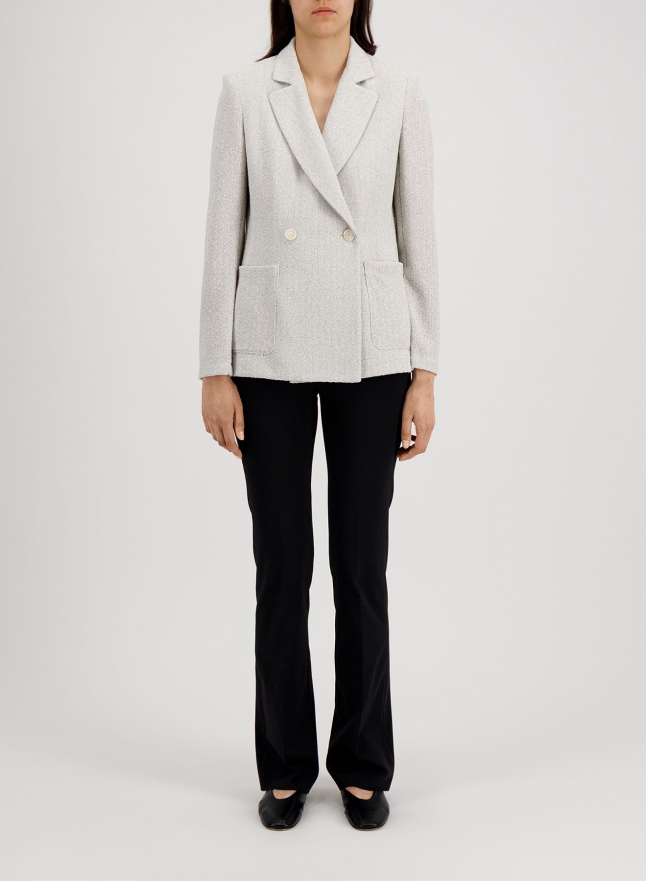 Women Blazer With Shoulder Pads Bicolour Frisé
