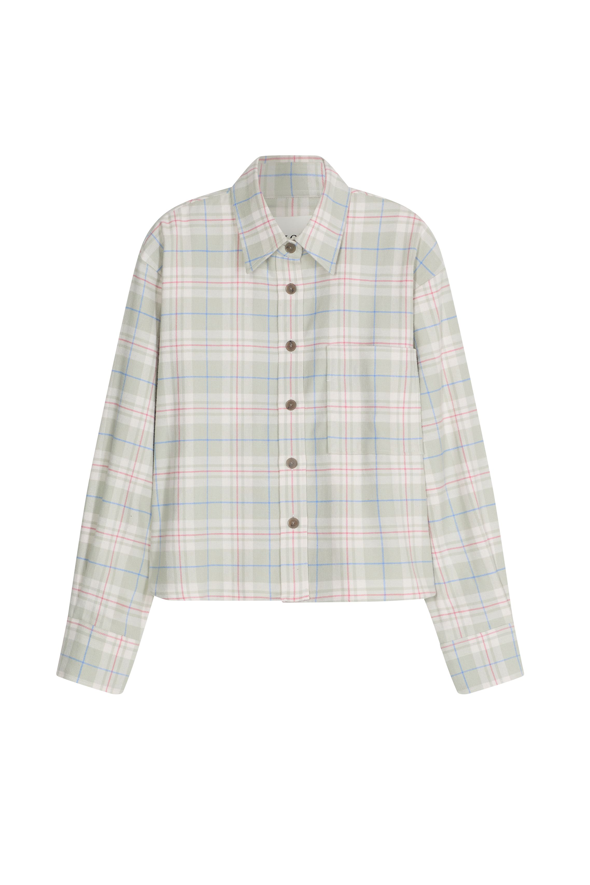 Kurze Flanell-Bluse