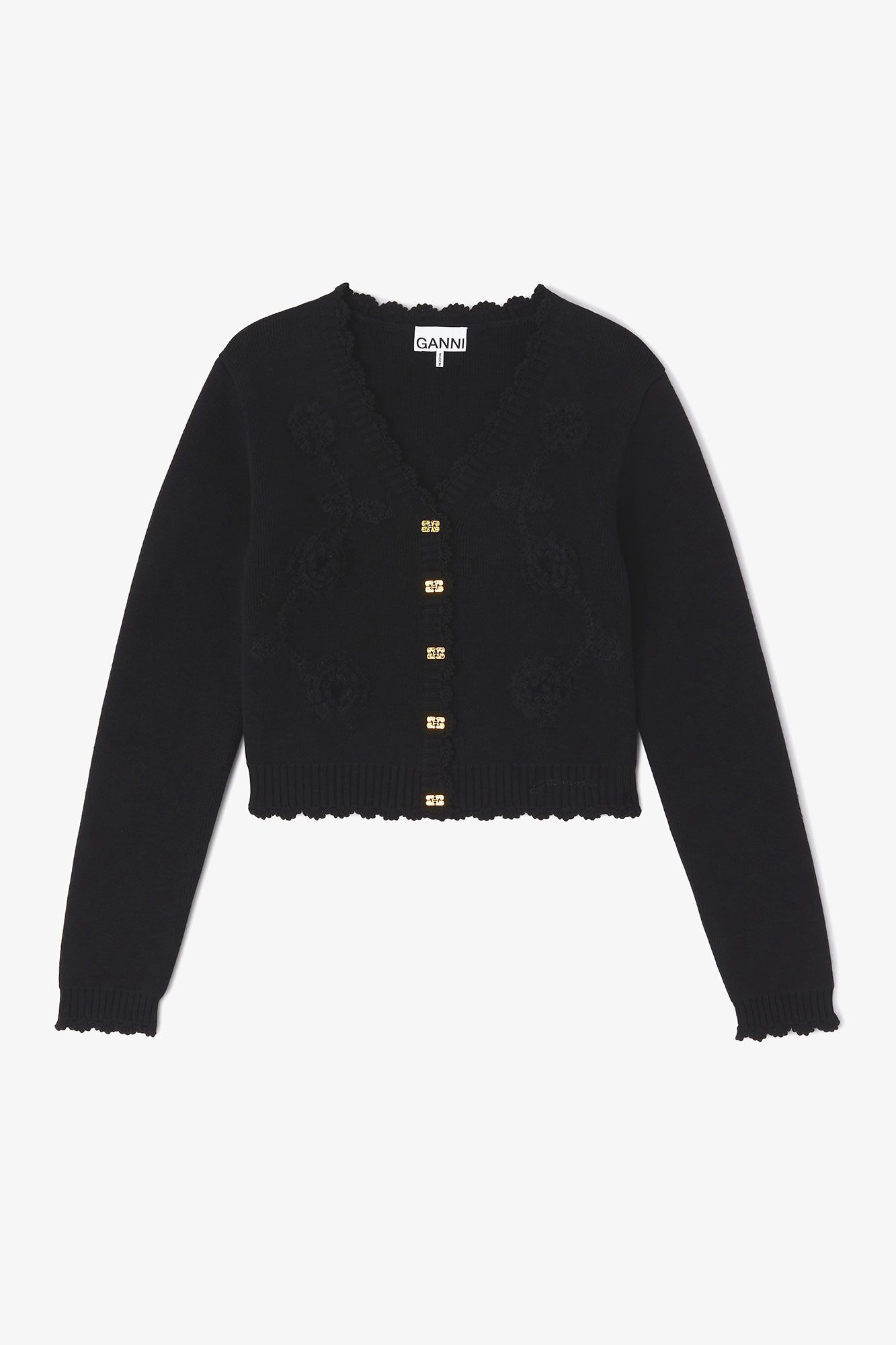 Crochet Applique Strickjacke