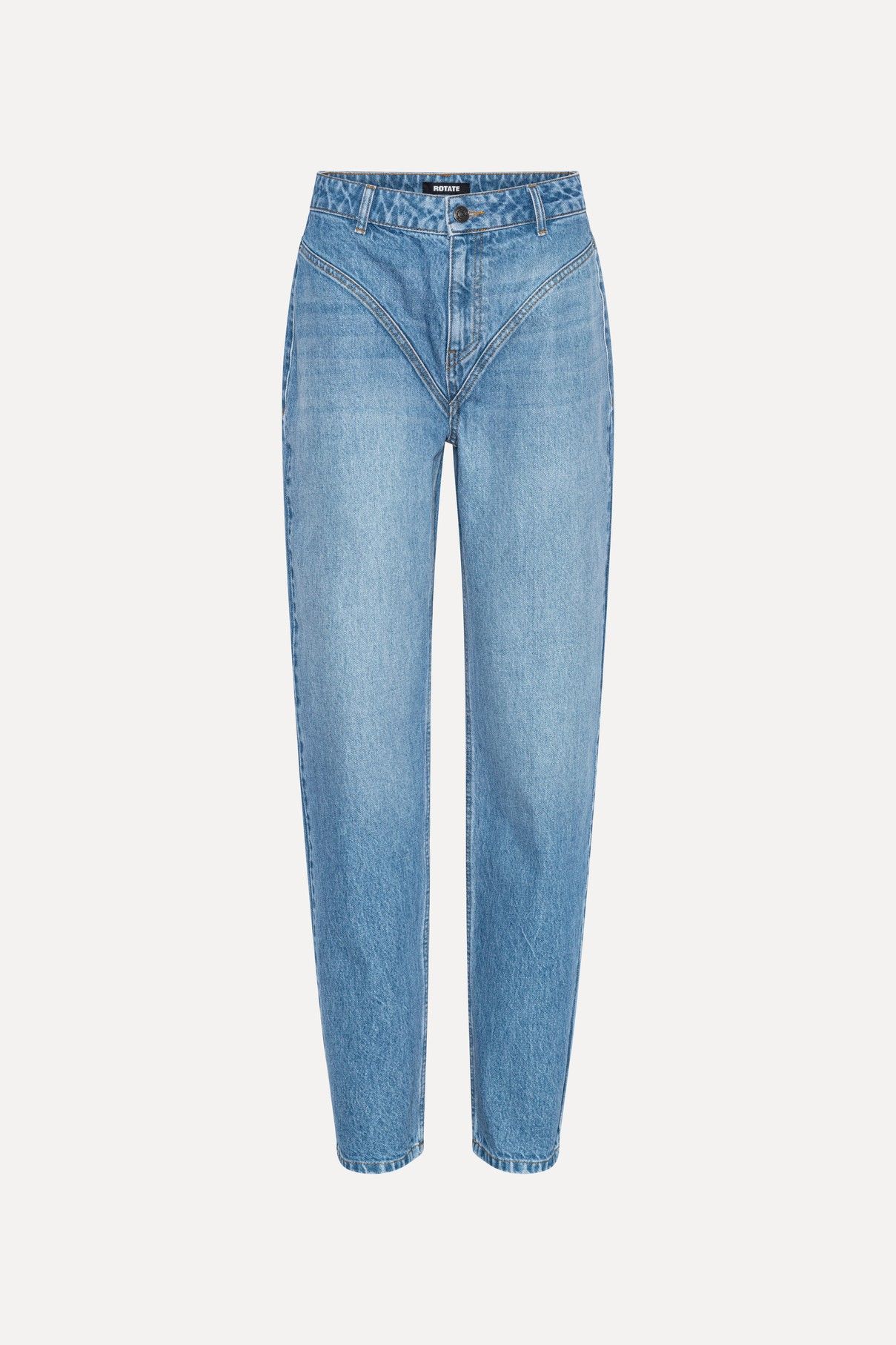 High Waist Cutline Jeans Blue